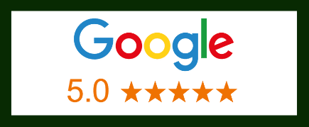Google rating badge with a five star rating
